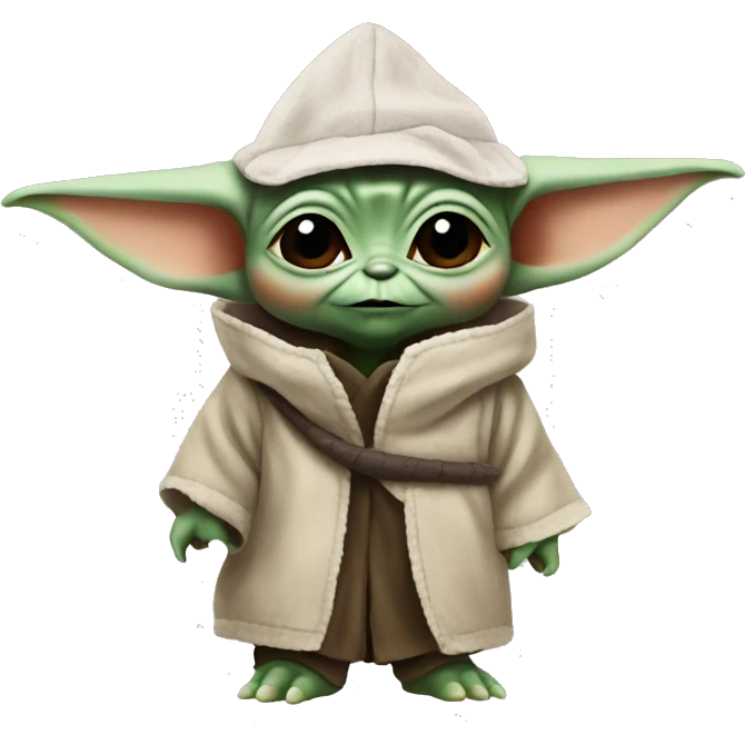 baby Yoda with shark hat emoji