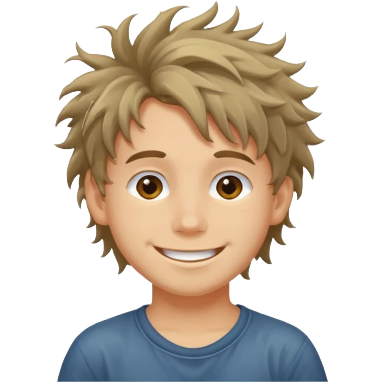 barefooted boy with messy hair emoji