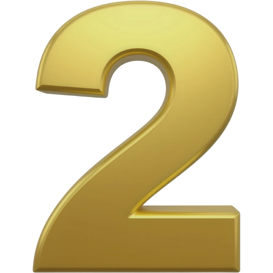 2 number golden colour emoji