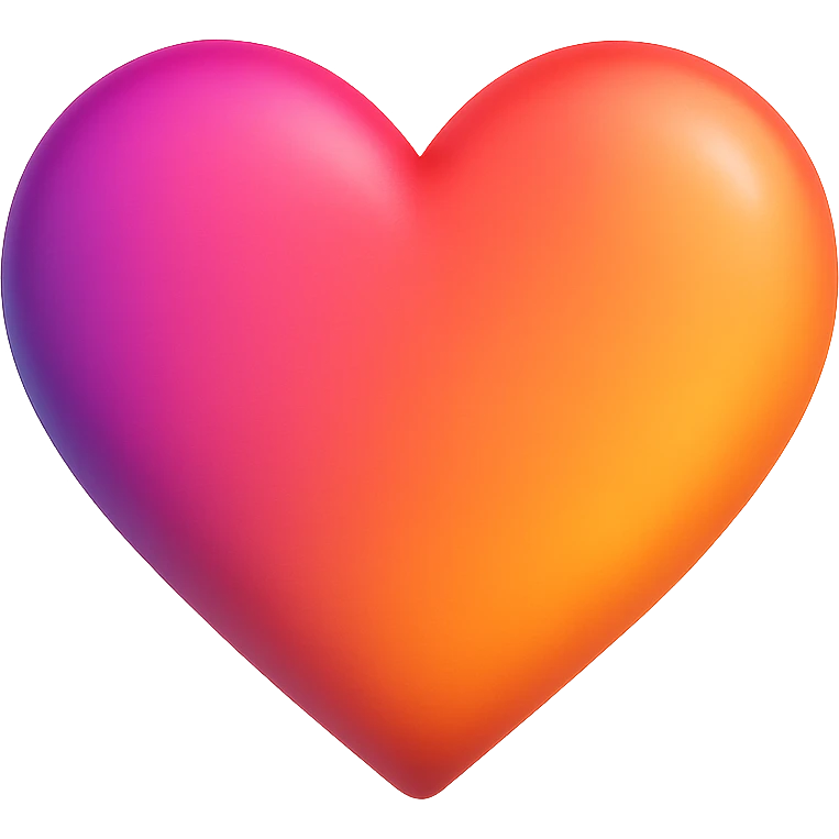 heart icon with a gradient, digital illustration emoji