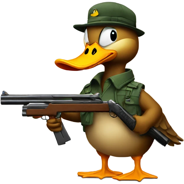 Duck with a gun emoji