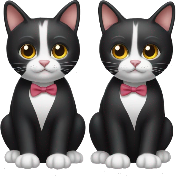 Two tuxedo cats emoji