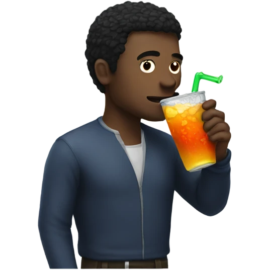 Man drinking monster drink emoji