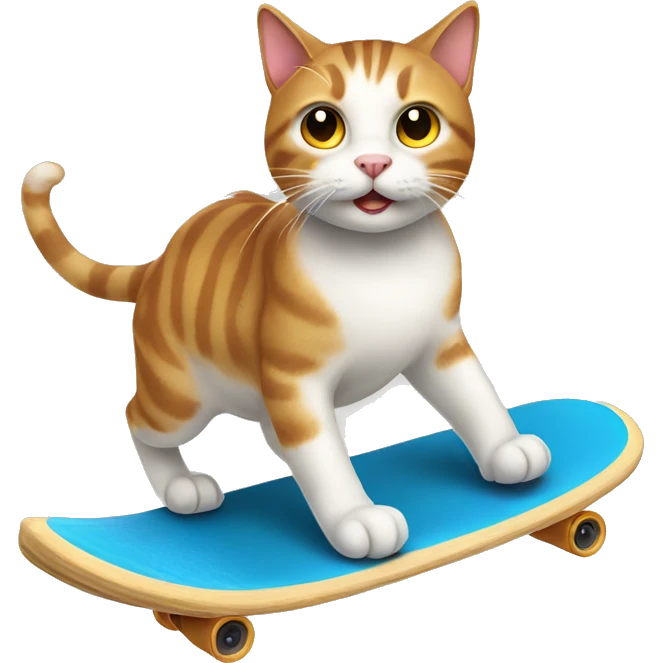 Cat riding a scate board emoji
