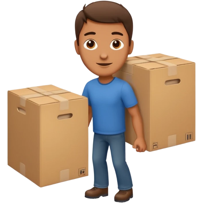 cargando cajas man emoji