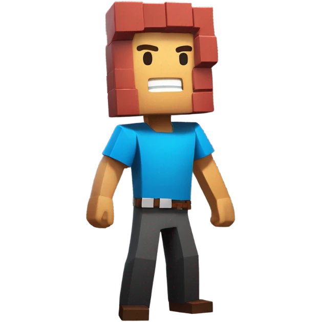 Roblox, bacon ￼vs Minecraft, Steve emoji