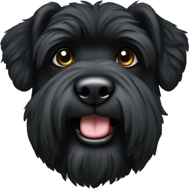 black bouvier with clipped ears emoji
