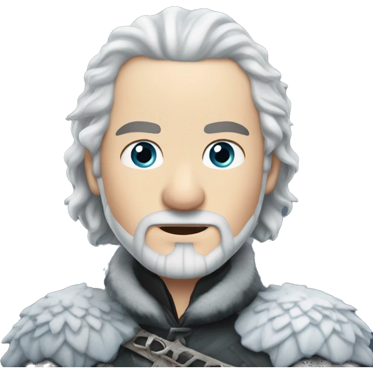 john snow from game of thrones on ice dragon emoji