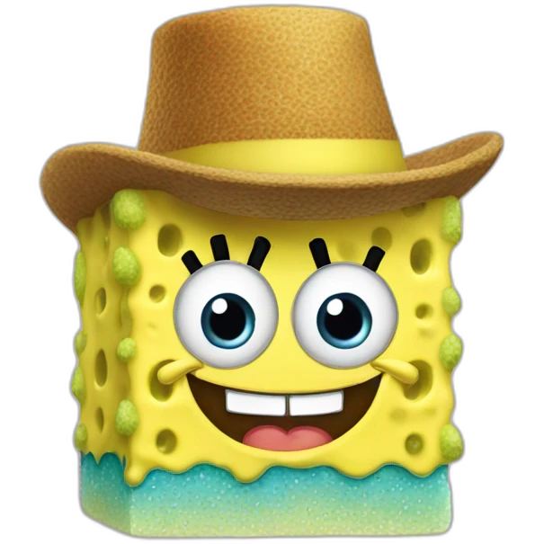 sponge bob with funny hat emoji