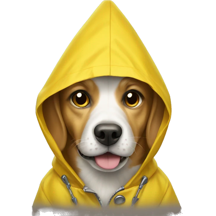 Dog wearing a yellow raincoat emoji