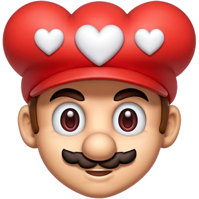 Super Mario with hearts for eyes  emoji