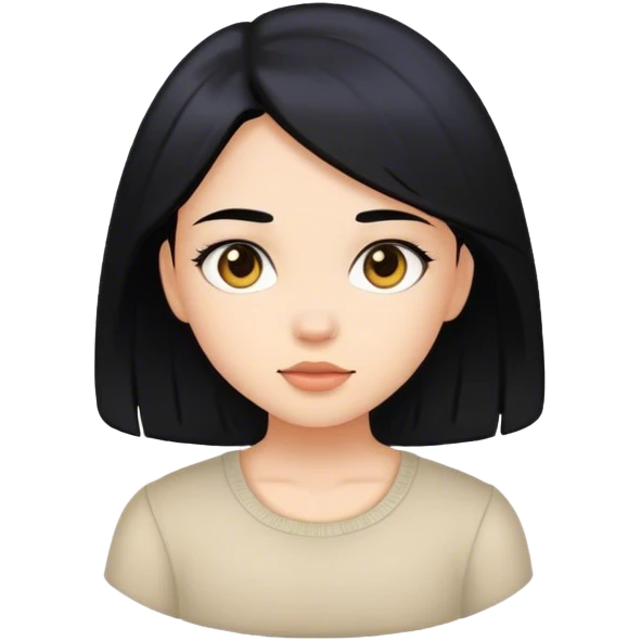 Girl with black hair  emoji