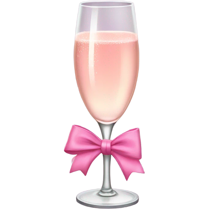 pink champagne flute with a bow emoji