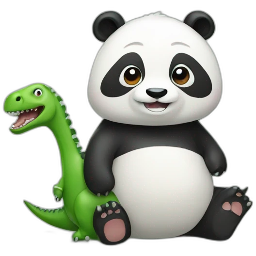 A panda bear mixed with a dinosaur emoji