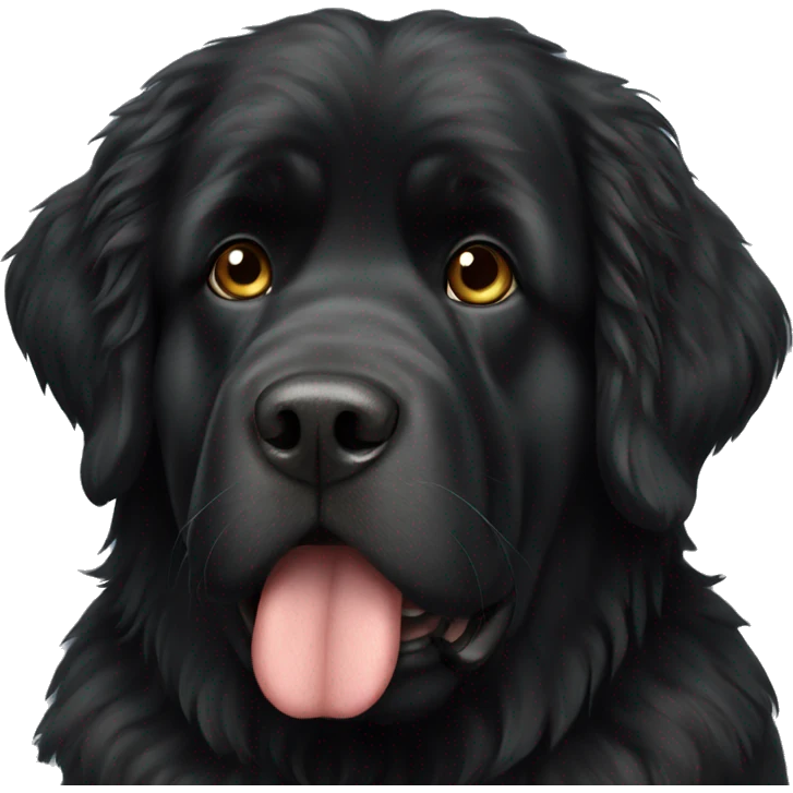 Black Newfoundland dog sitting emoji