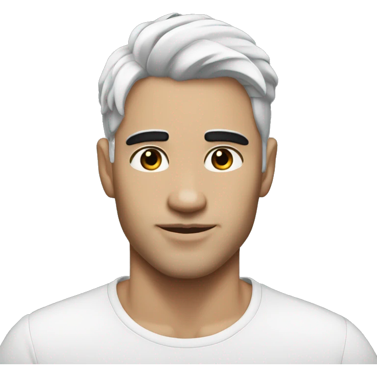 hot guy with white skin& black hair emoji
