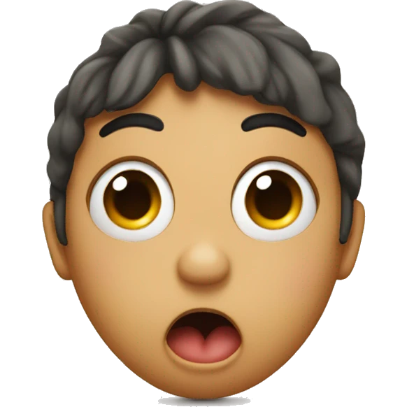 Shocked emoji with kiss marks emoji