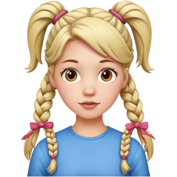 white girl with pig tails emoji