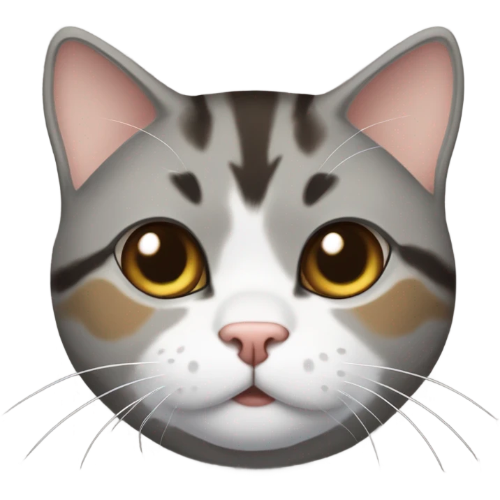 fat American short hair cat，gray and brown emoji
