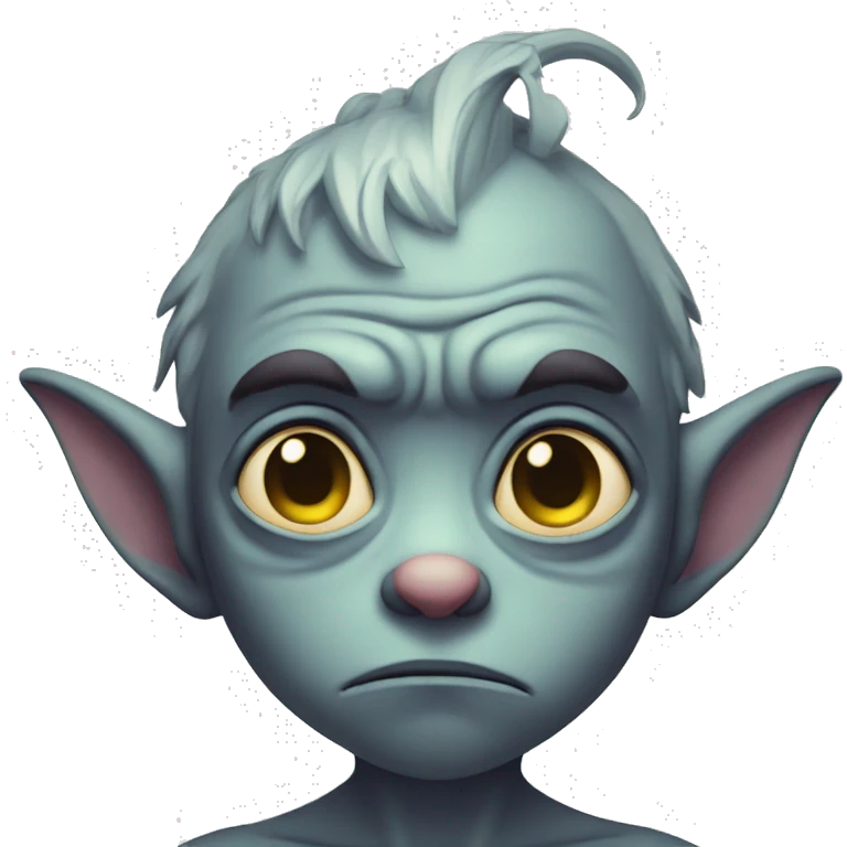 a disappointed little gremlin with a tear in his eye emoji