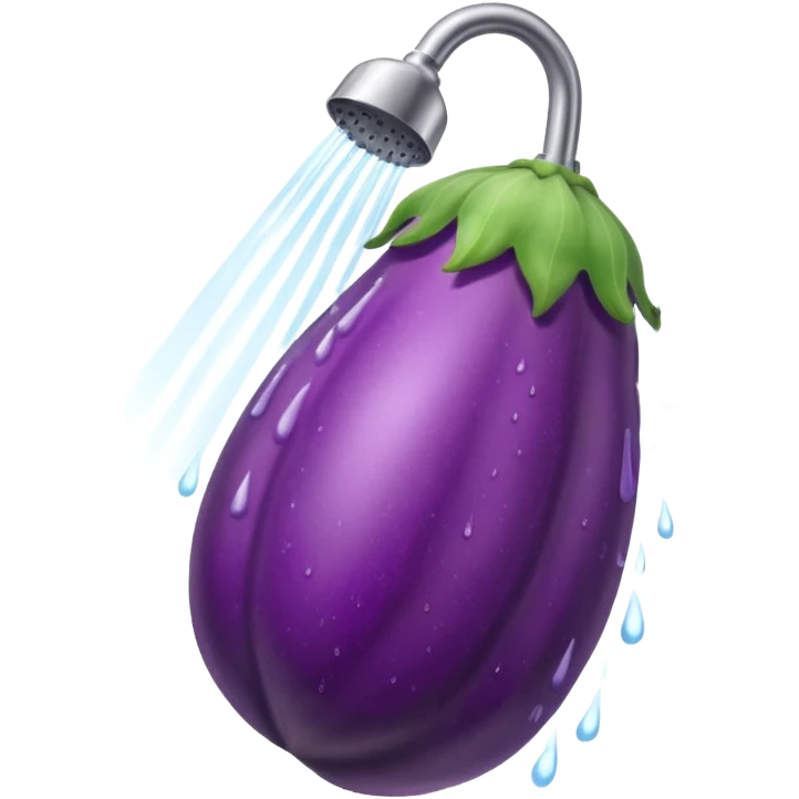 An eggplant in the shower emoji