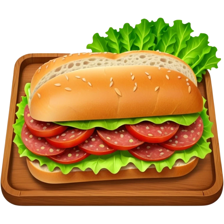 Salami sandwich on a tray emoji