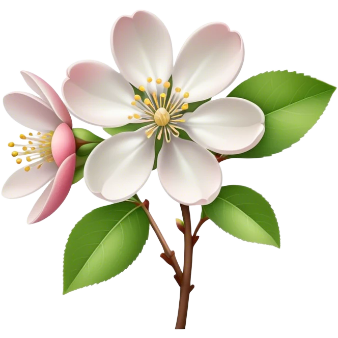 single Apple blossom, straight stem emoji