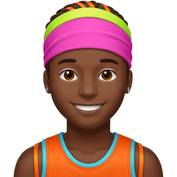 Basketball guy with neon headband emoji