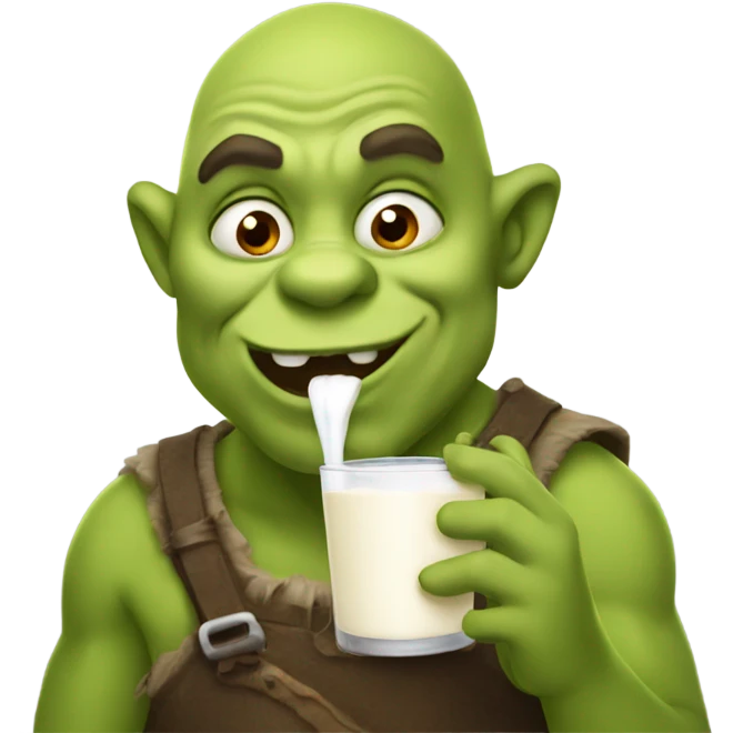 Ogre drinking milk emoji