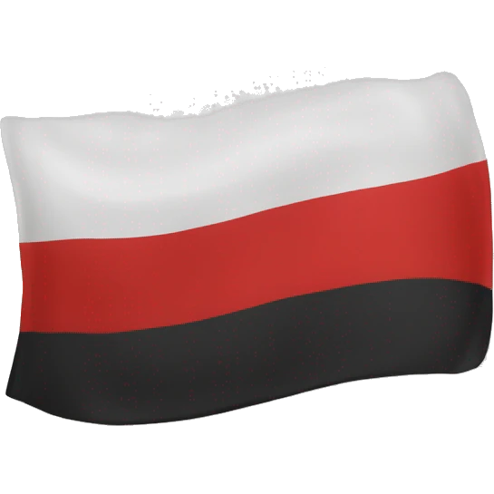 Schwarz weiß rote Fahne  emoji