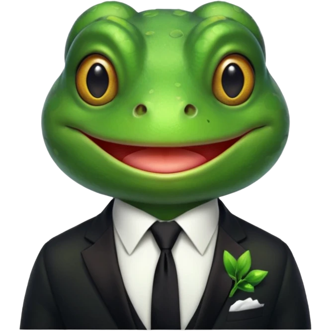 frog with tie emoji