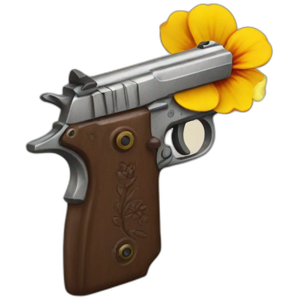 pistol shooting flower emoji