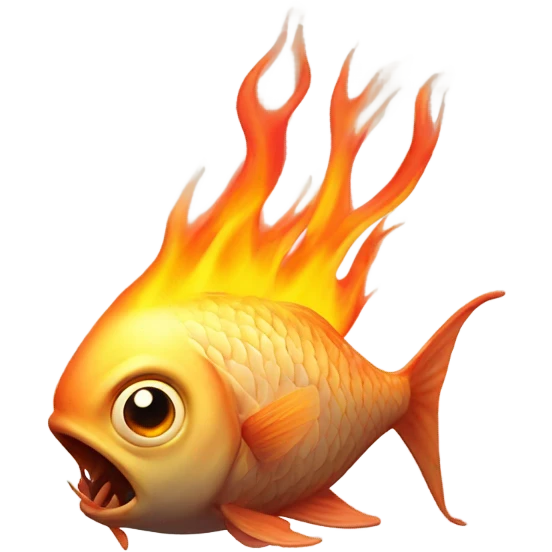 Fish with legs on fire emoji