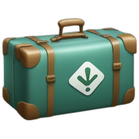 travel baggage with shield with a tick mark emoji