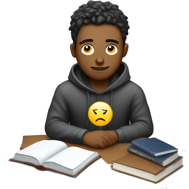 University student, Study hard, lots of assignment deadline, tired, study at Night, using computer  emoji