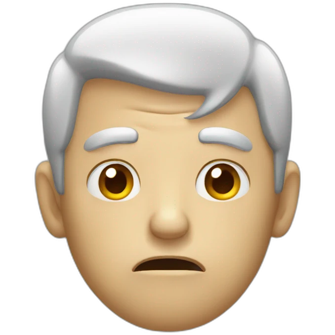 an old man holding his head because of stress emoji