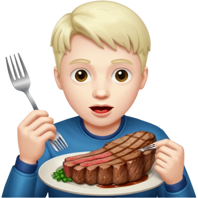 Cypher from the matrix eating steak emoji