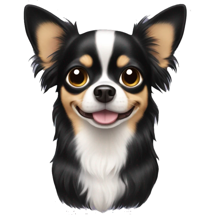 Long black hair chihuahua emoji