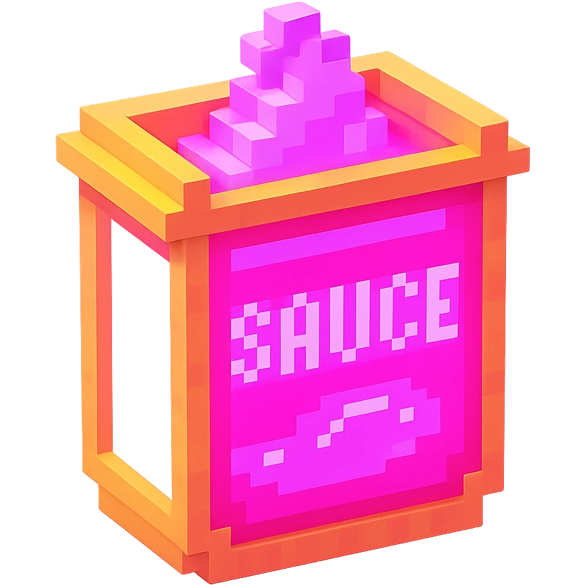 сделай соус из фастфуда розовый светящийся, no background  emoji