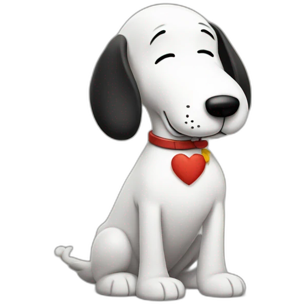 snoopy with heart emoji
