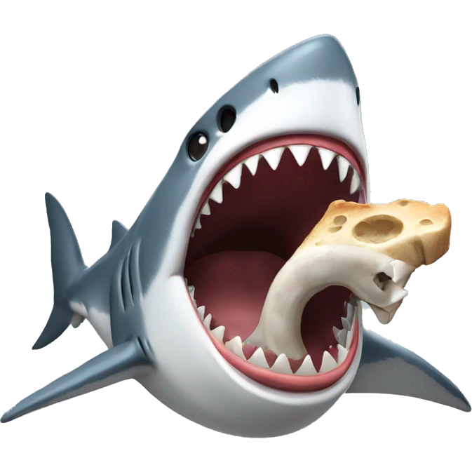 shark eating a dog bone emoji