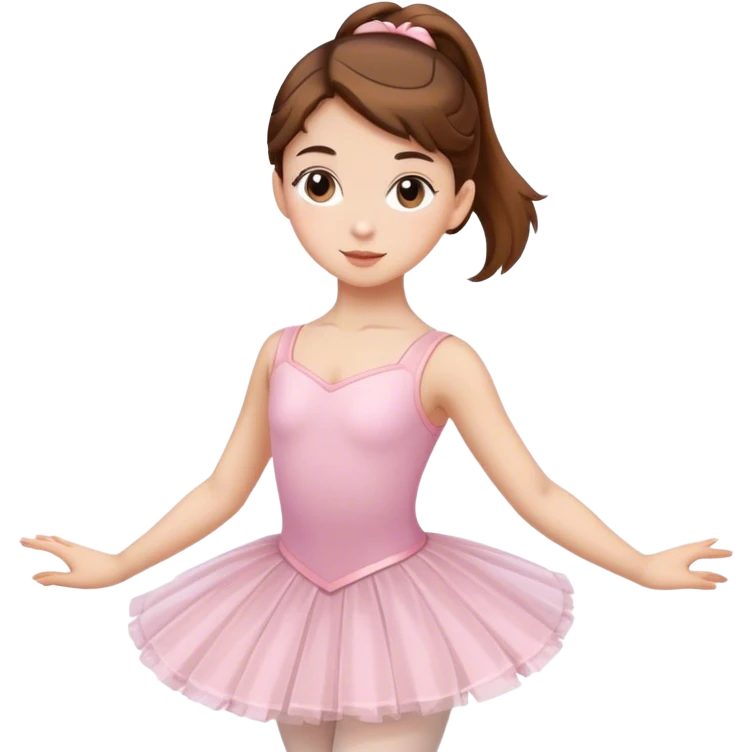 Girl with brown hair in a ballet uniform emoji