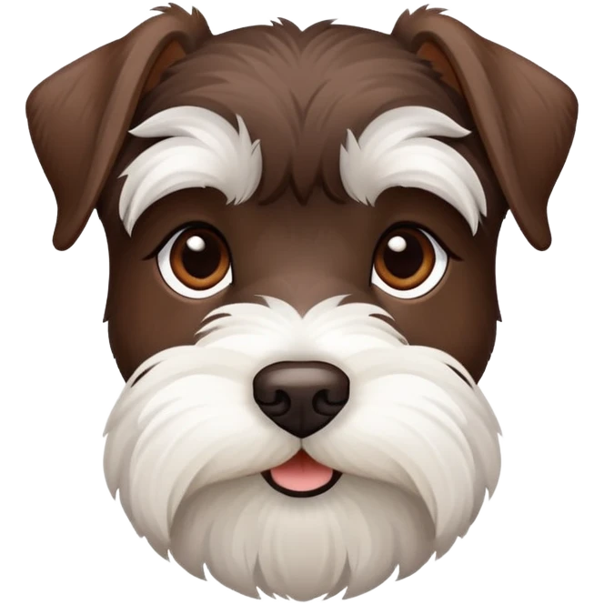 Chocolate and white schnauzer emoji