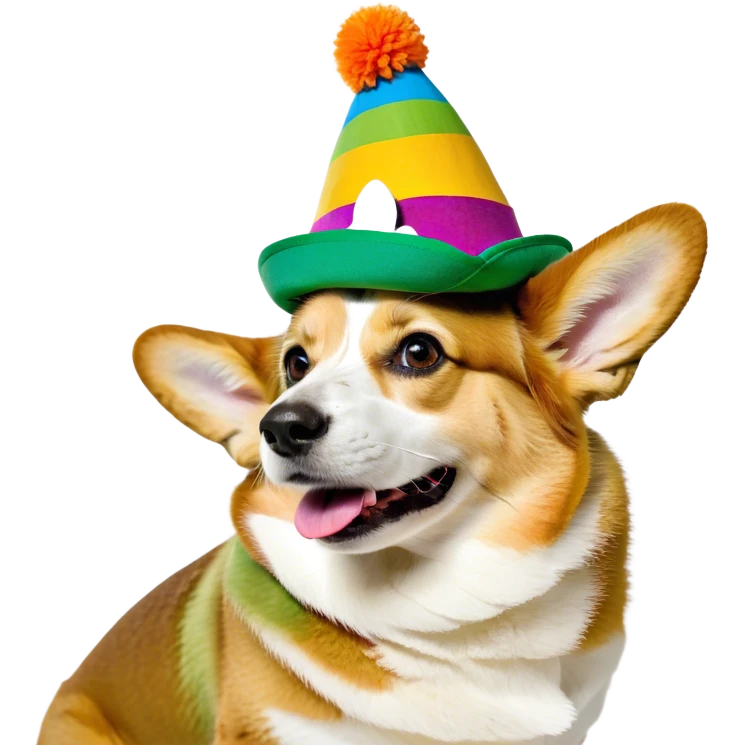 Corgi with a hat emoji