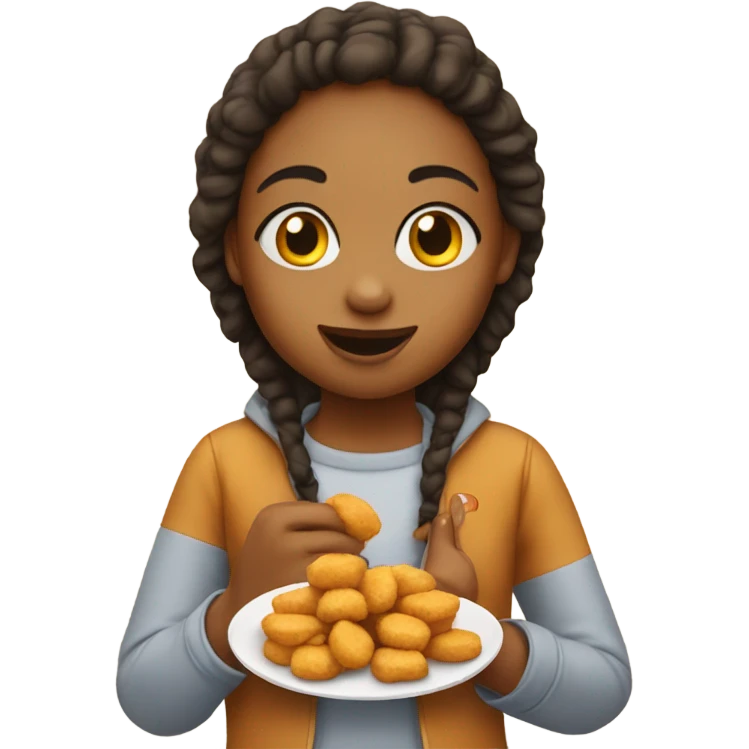 Girl eating chicken nuggets  emoji