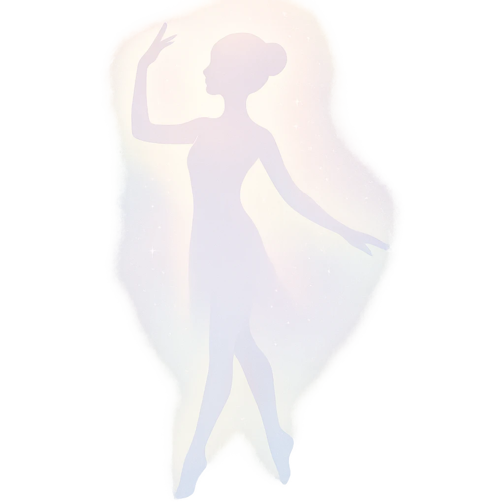 graceful, radiant figure with a soft pastel aura and a hint of sparkle, symbolizing lightness and beauty, in a minimalist silhouette emoji