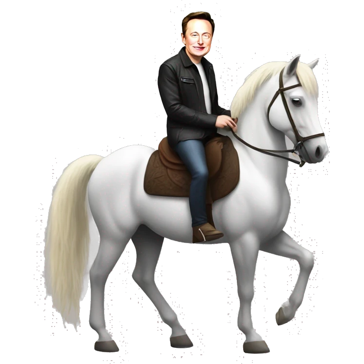 elon musk on a poney emoji