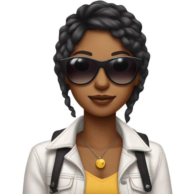 Cool girl with pretty sunglasses on  emoji