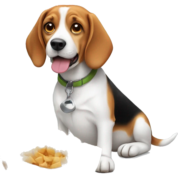 beagle with food emoji