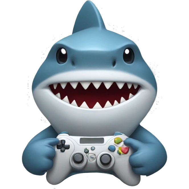 Shark playing video games  emoji